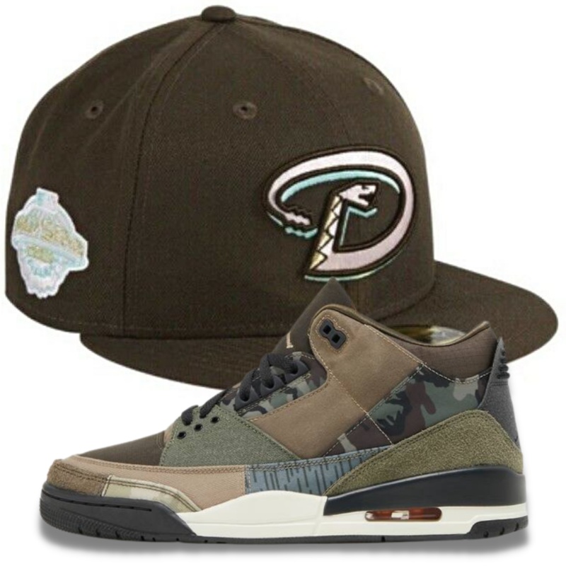 New Era Arizona Diamondbacks Spumoni Fitted Hat w/ Air Jordan 3 Retro “Camo Patchwork”