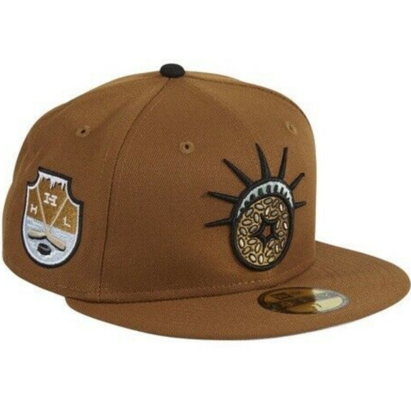 New Era Dionic Brown New York Bagels Hat Club Hockey League 59FIFTY Fitted Hat