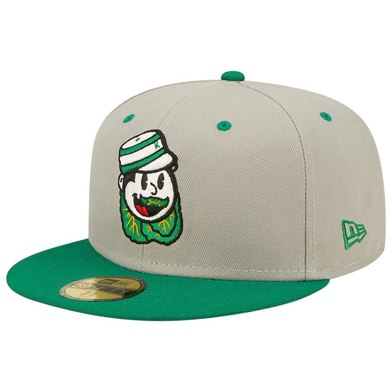 New Era Gray/Kelly Green Down East Wood Ducks Collard Greens Theme Nights On-Field 59FIFTY Fitted Hat