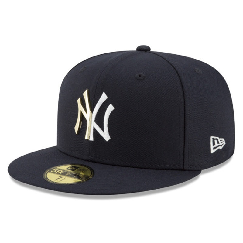 New Era New York Yankees Navy Split Metal Logo 59FIFTY Fitted Hat