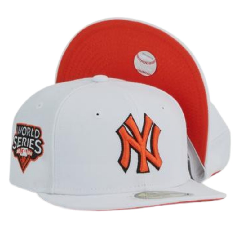 New Era New York Yankees White 2009 World Series Orange Undervisor 59FIFTY Fitted Hat (For Kids)