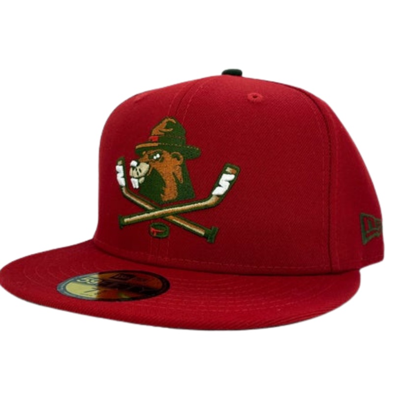 New Era Burnaby Brigade Scarlet red Walnut Undervisor 59FIFTY Fitted Hat