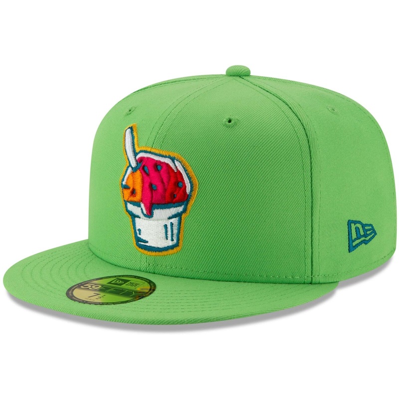 New Era Raspas de Corpus Christi Neon Green Copa de la Diversion 59FIFTY Fitted Hat