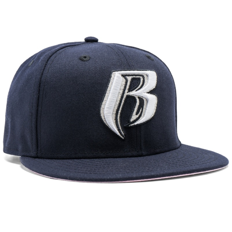 New Era Ruff Ryders Navy Blue Pink Undervisor 59FIFTY Fitted Hat