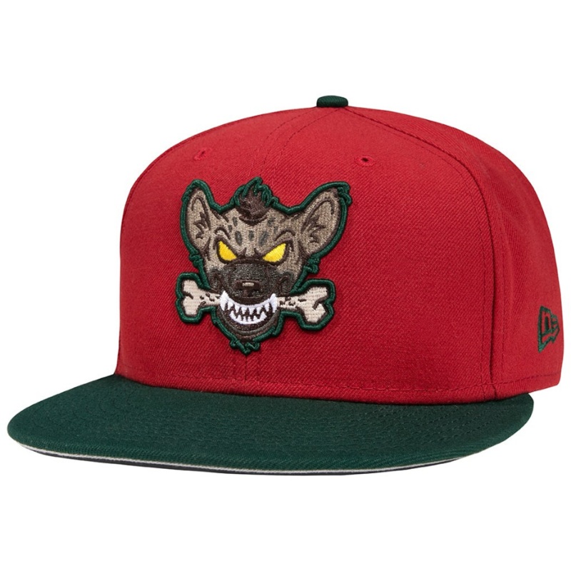 New Era x The Hundreds Hyena Mascot Red/Dark Green 59FIFTY Fitted Hat