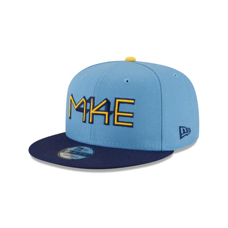 Milwaukee Brewers New Era Powder Blue 2022 City Connect 9FIFTY Snapback Hat