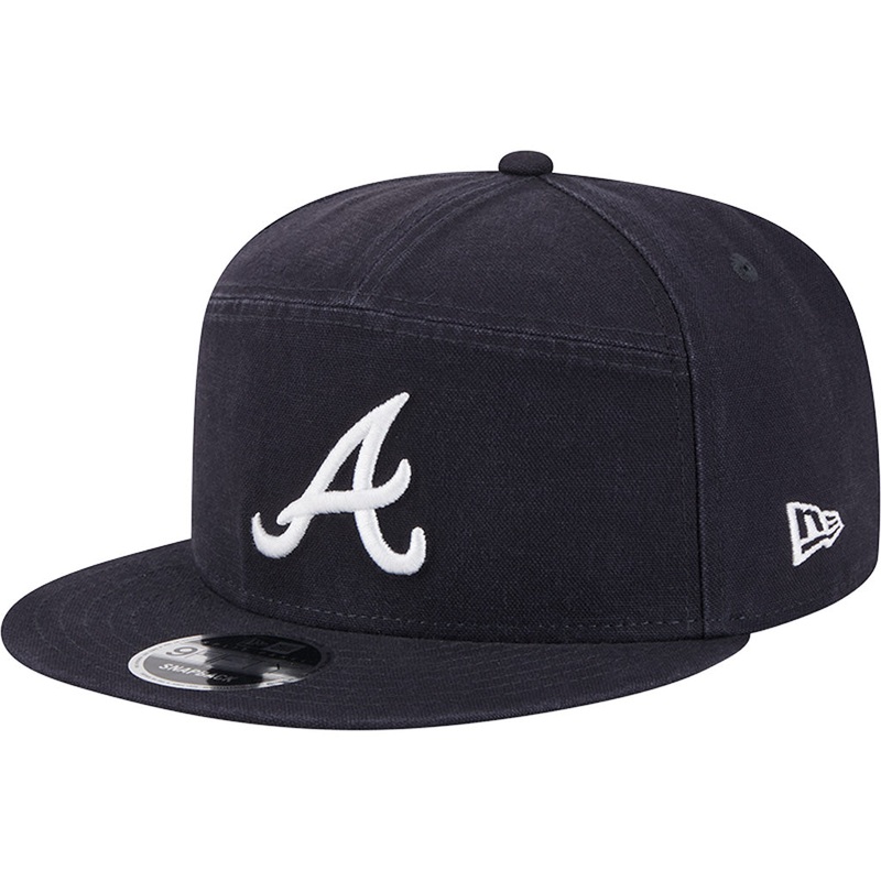MLB Atlanta Braves Cotton Canvas 9FIFTY Split Panel Snapback Hat – Navy