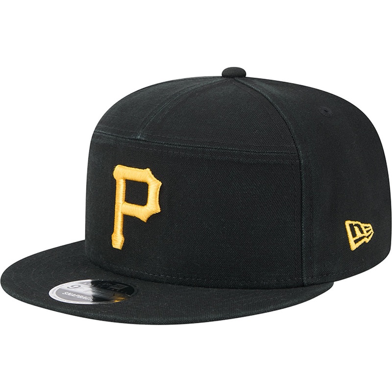 MLB Pittsburgh Pirates Cotton Canvas 9FIFTY Split Panel Snapback Hat – Black