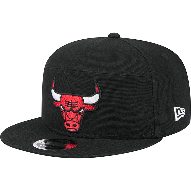 NBA Chicago Bulls Cotton Canvas 9FIFTY Split Panel Snapback Hat – Black