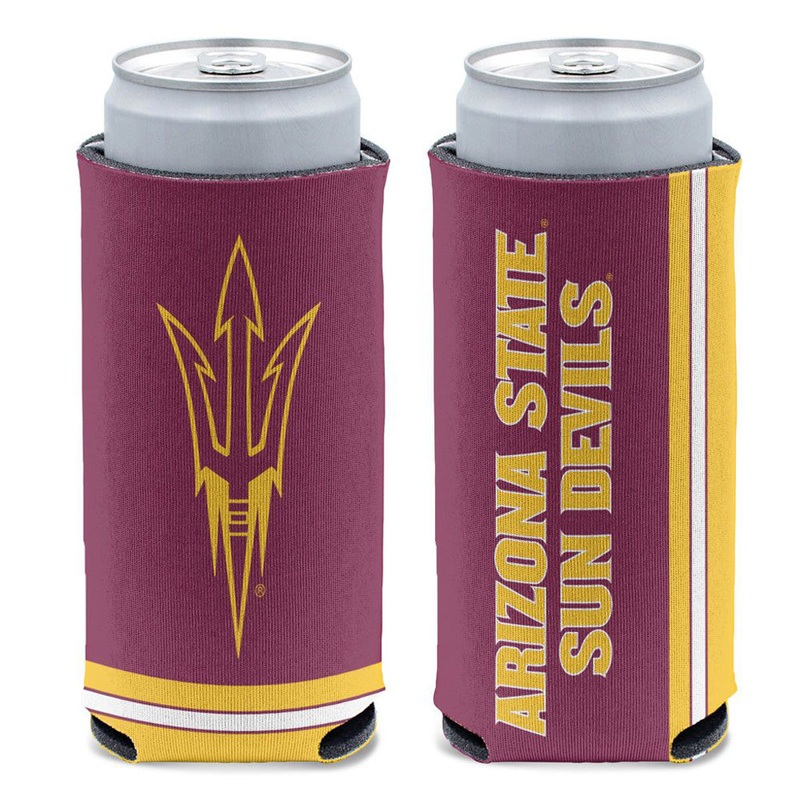 NCAA Arizona State Sun Devils WinCraft 12oz Slim Logo Can Cooler – Maroon