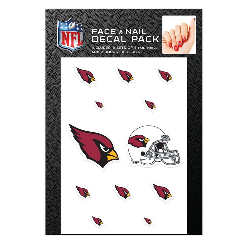NFL Arizona Cardinals WinCraft Face & Nail Decal Pack – Red