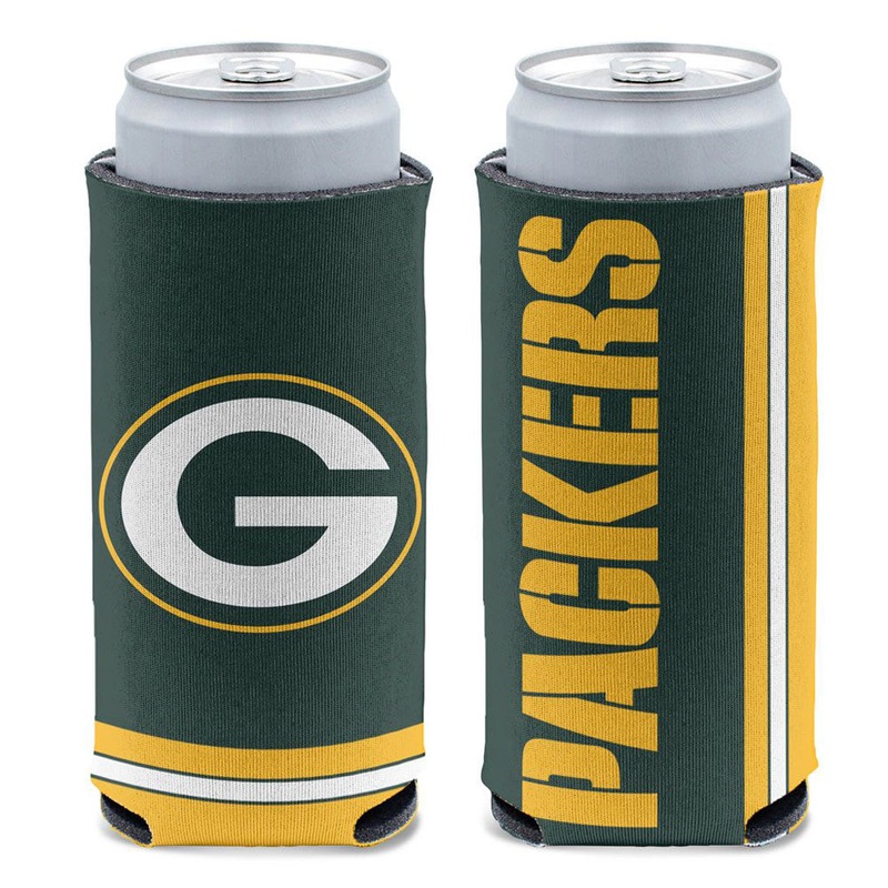 NFL Green Bay Packers WinCraft 12oz Slim Logo Can Cooler – Green