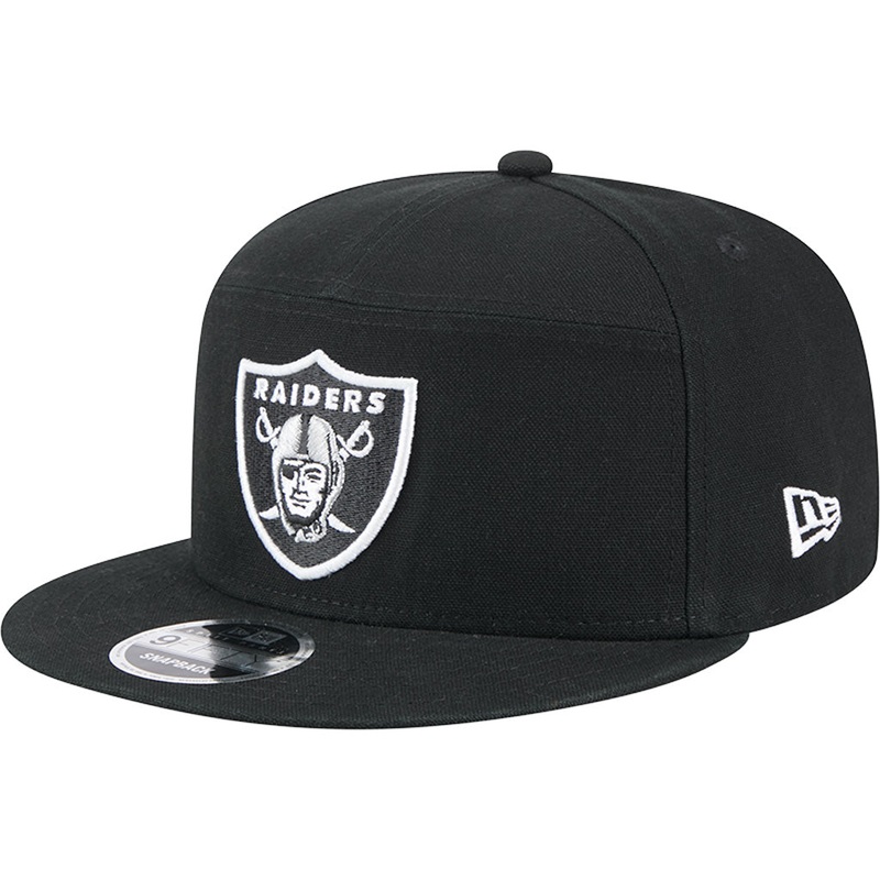 NFL Las Vegas Raiders Cotton Canvas 9FIFTY Split Panel Snapback Hat – Black