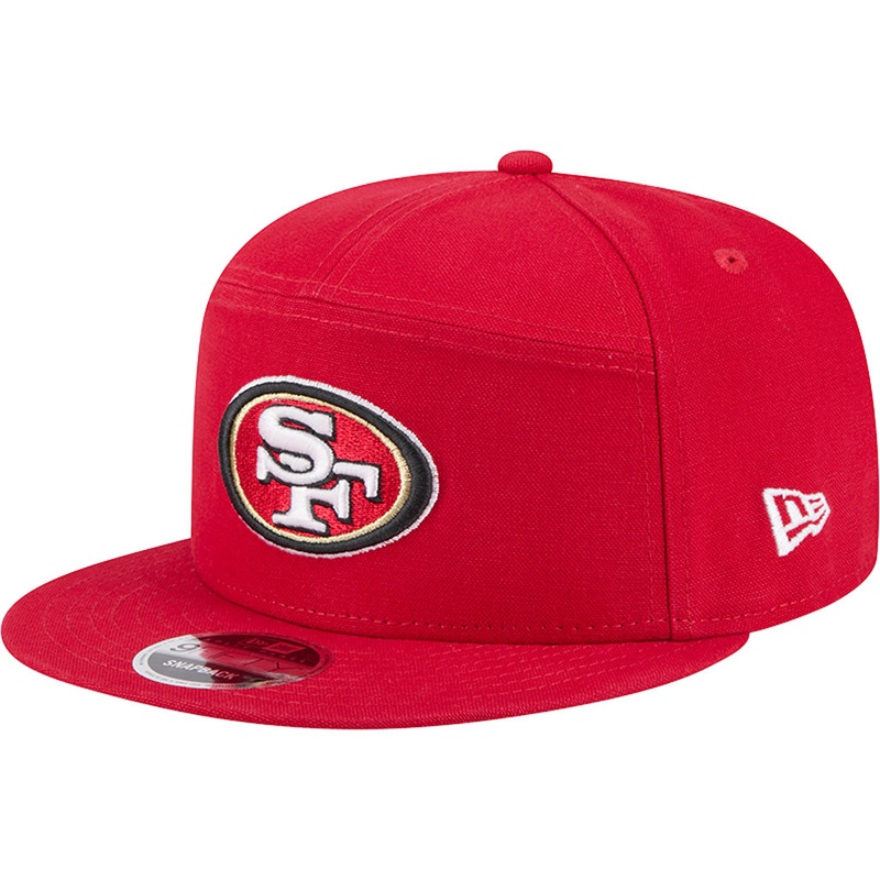 NFL San Francisco 49ers Cotton Canvas 9FIFTY Split Panel Snapback Hat – Red