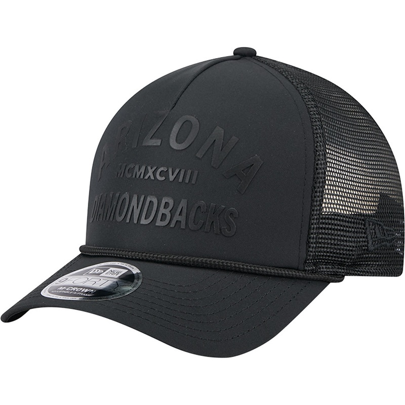 MLB Arizona Diamondbacks New Era Minimalist 9FORTY M-Crown Snapback Trucker Hat – Black