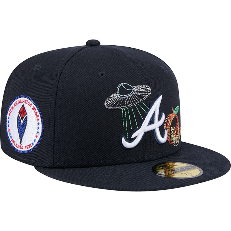 MLB Atlanta Braves New Era State Stitch 59FIFTY Fitted Hat – Navy