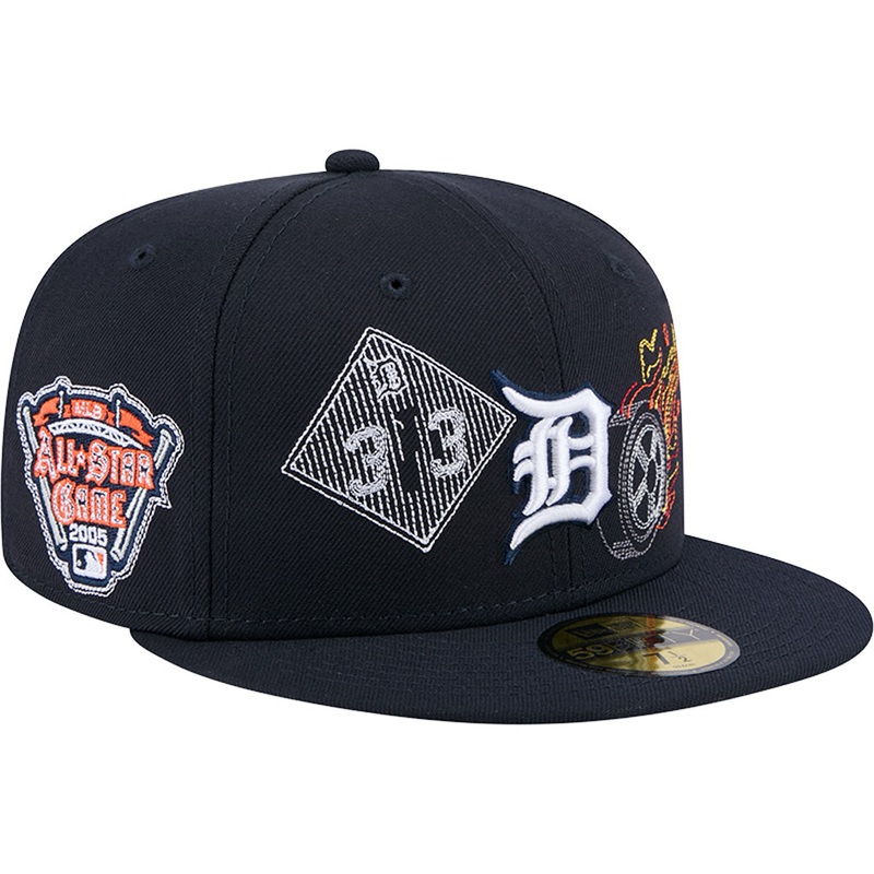 MLB Detroit Tigers New Era State Stitch 59FIFTY Fitted Hat – Navy