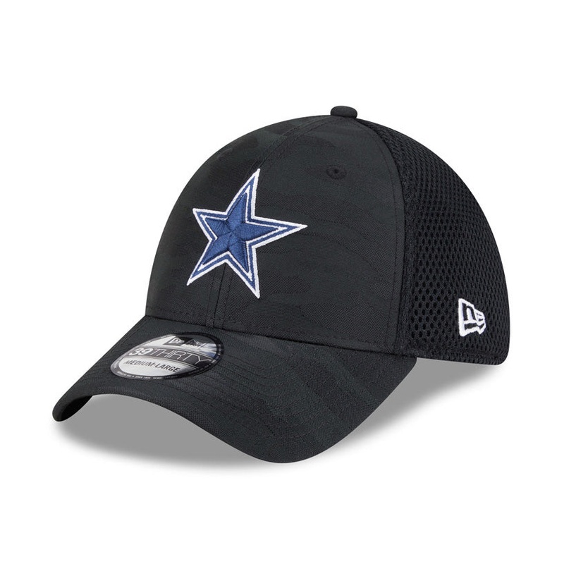 NFL Dallas Cowboys New Era Black Camo 39THIRTY Flex Fit Hat – Black