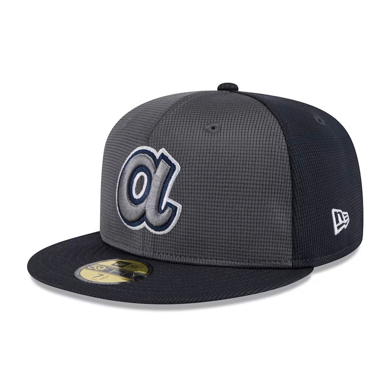 MLB Atlanta Braves New Era 2025 Graphite Batting Practice 59FIFTY Fitted Hat – Graphite