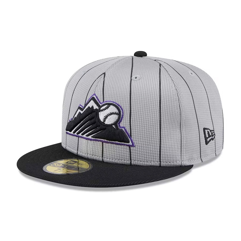 MLB Colorado Rockies New Era 2025 Graphite Batting Practice 59FIFTY Fitted Hat – Graphite