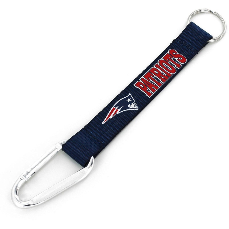 NFL New England Patriots Aminco Carabiner Lanyard Keychain – Navy