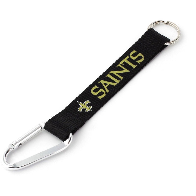 NFL New Orleans Saints Aminco Carabiner Lanyard Keychain – Black