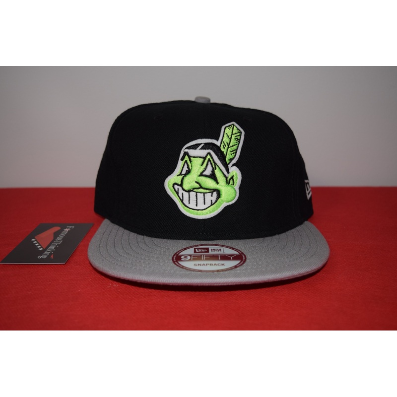 MLB New Era Cleveland Indians Lime Green Wahoo Snapback 9Fifty