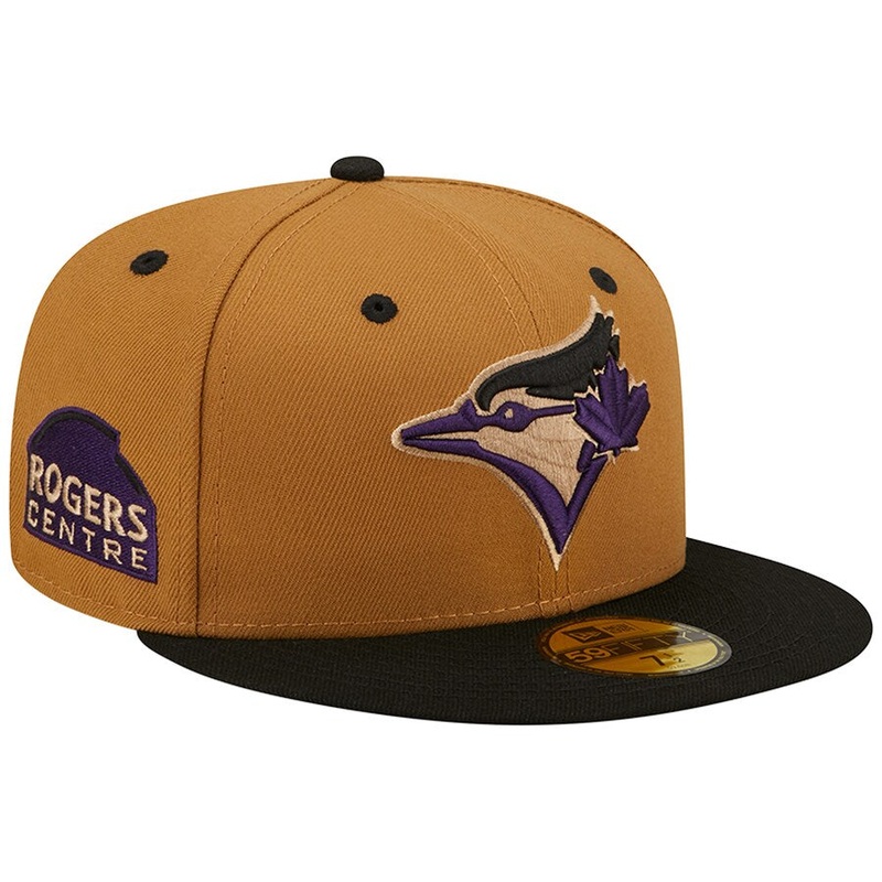 New Era Toronto Blue Jays Tan/Black Rogers Centre Purple Undervisor 59FIFTY Fitted Hat