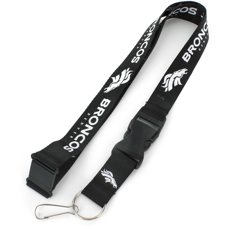 NFL Denver Broncos Aminco Black & White Lanyard – Black
