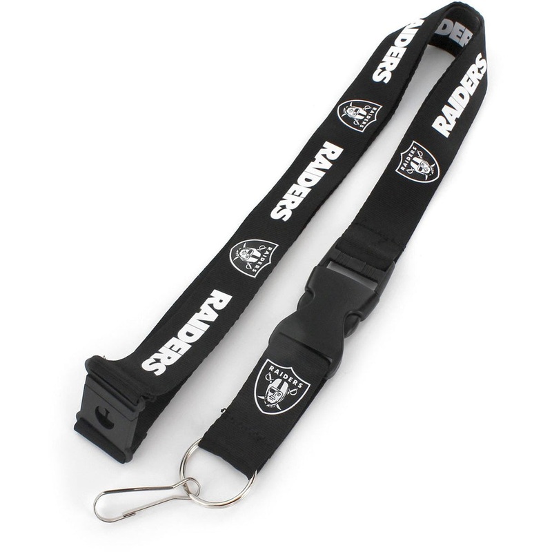 NFL Las Vegas Raiders Aminco Black & White Lanyard – Black