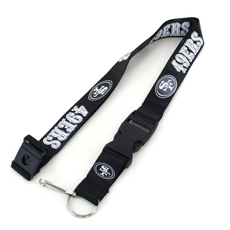 NFL San Francisco 49ers Aminco Black & White Lanyard – Black