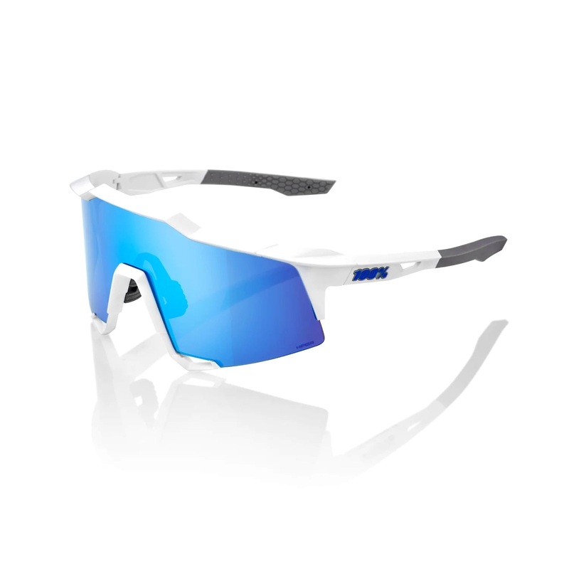 100% SPEEDCRAFT Matte White HiPER Blue Multilayer Mirror Lens 60007-00012