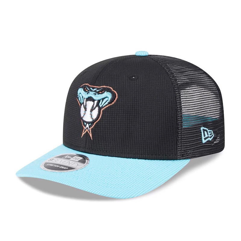 MLB Arizona Diamondbacks New Era 2025 Batting Practice 9SEVENTY Stretch-Snapback Trucker Hat – Black