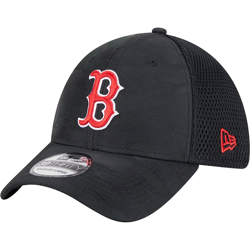MLB Boston Red Sox New Era Black Camo 39THIRTY Flex Fit Hat – Black