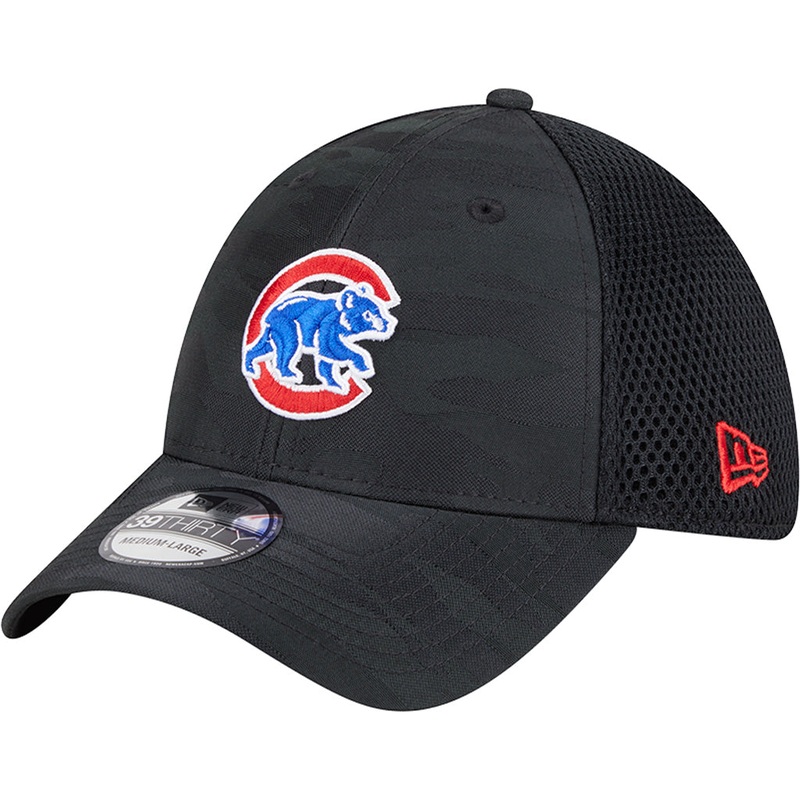 MLB Chicago Cubs New Era Black Camo 39THIRTY Flex Fit Hat – Black