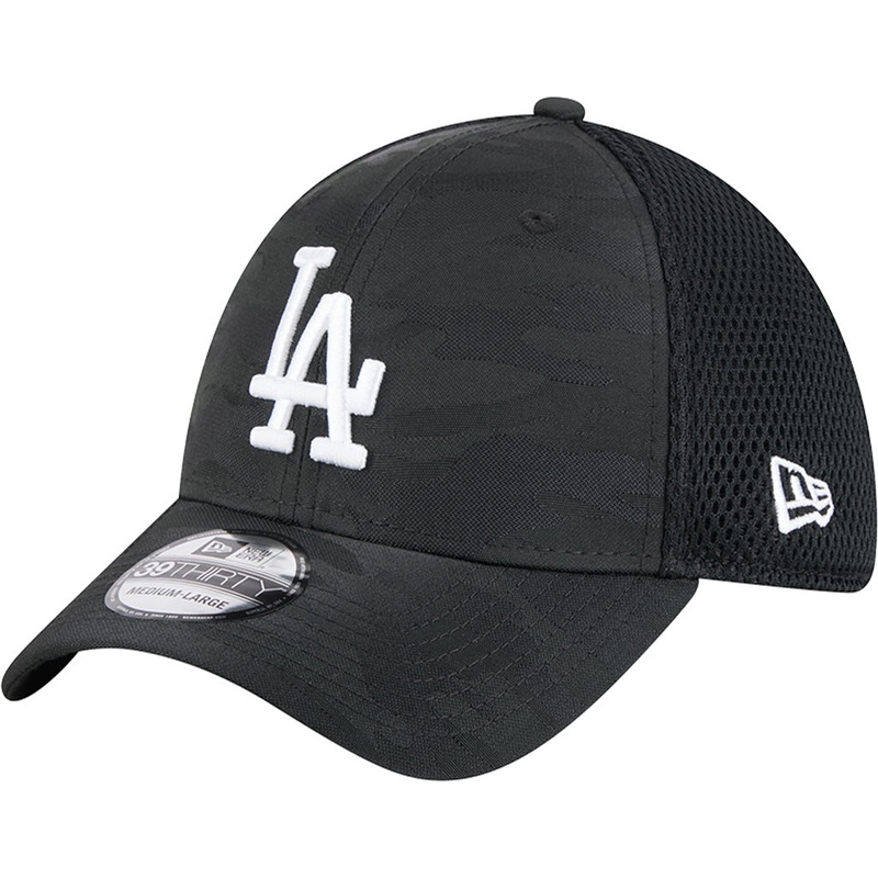 MLB Los Angeles Dodgers New Era Black Camo 39THIRTY Flex Fit Hat – Black
