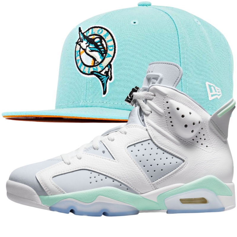 New Era Florida Marlins Mint Green Snapback w/ Wmns Air Jordan 6 Retro ‘Mint Foam’