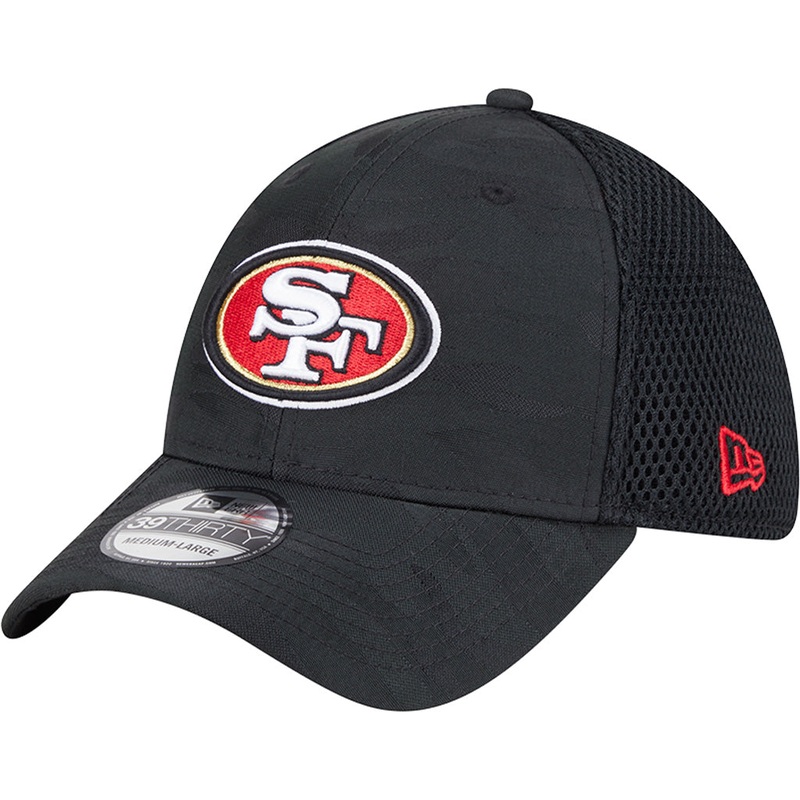 NFL San Francisco 49ers New Era Black Camo 39THIRTY Flex Fit Hat – Black