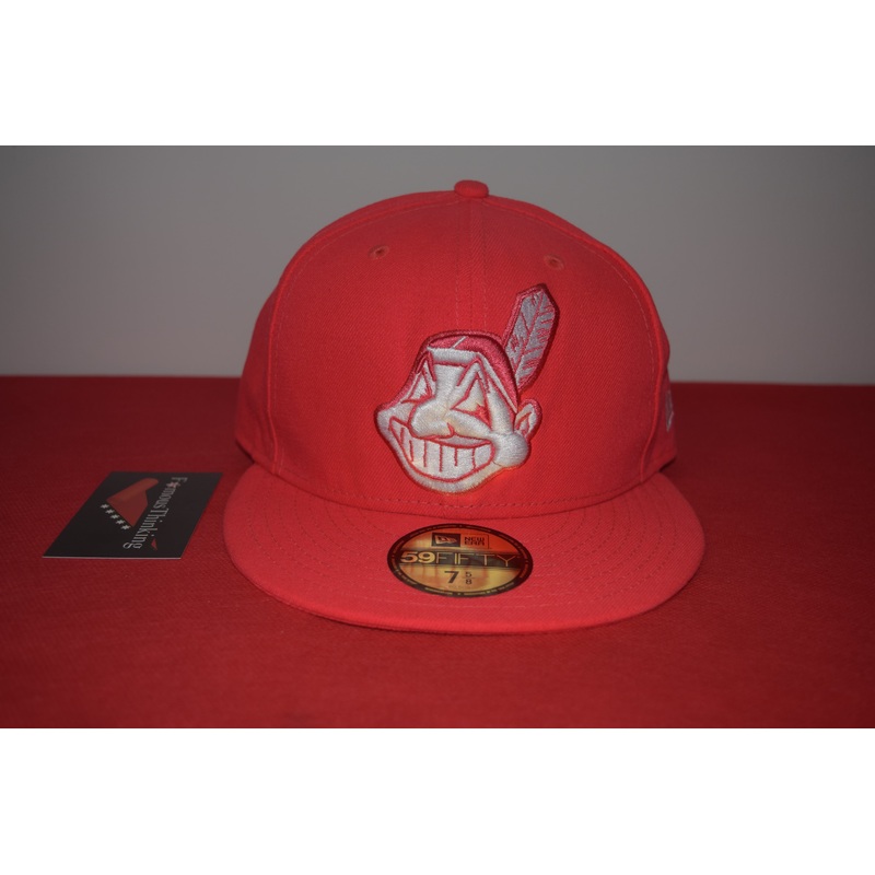 MLB New Era Cleveland Indians Chief Wahoo Salmon Fitted 59Fifty