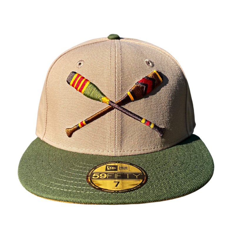 New Era Lake Paddles Emeral Camel/Olive Green 59FIFTY Fitted Hat