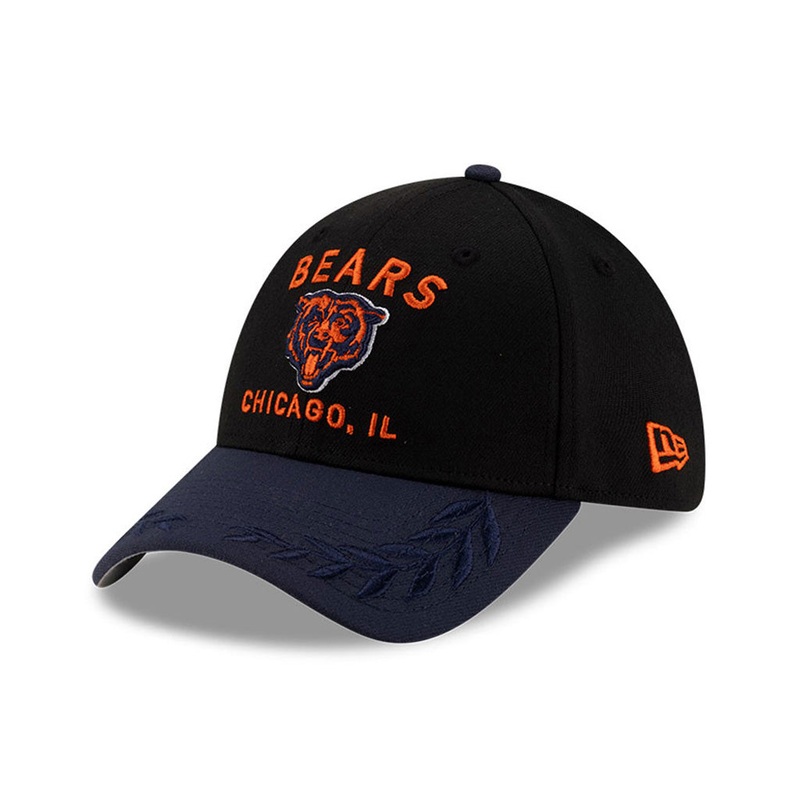NFL Chicago Bears New Era 2025 Draft 39THIRTY Flex Fit Hat – Black
