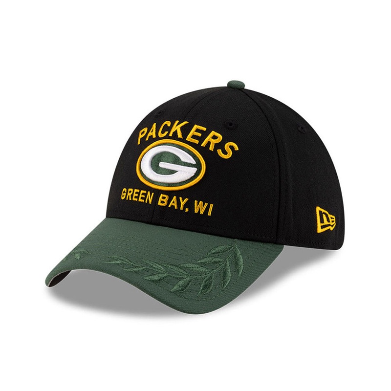 NFL Green Bay Packers New Era 2025 Draft 39THIRTY Flex Fit Hat – Black