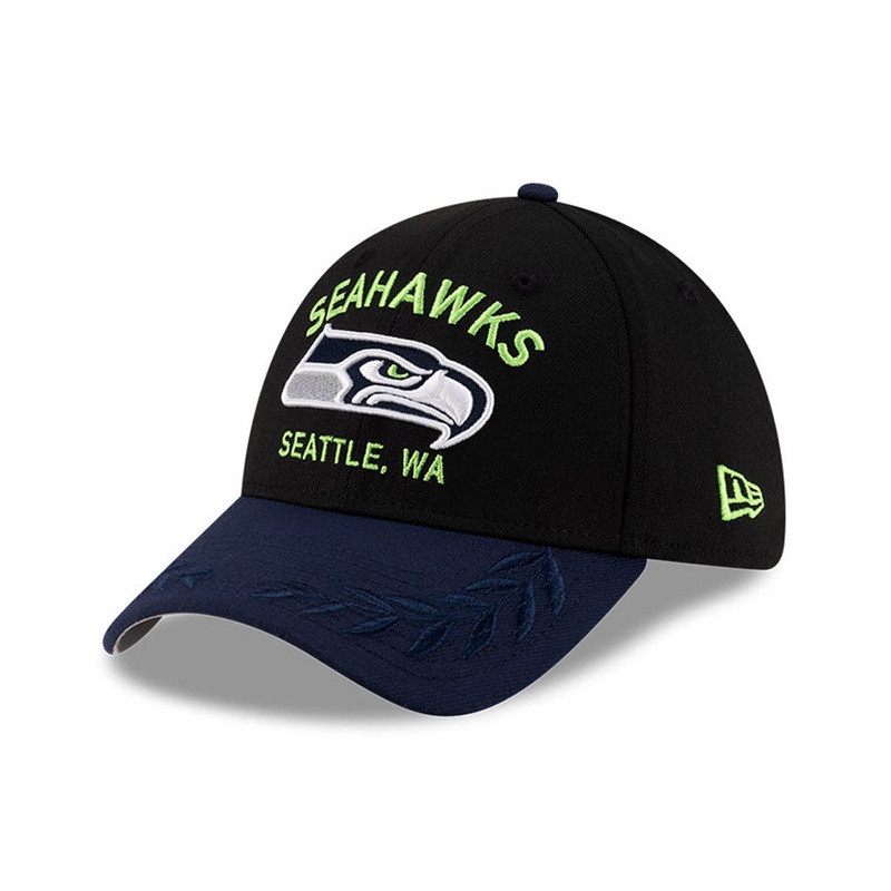 NFL Seattle Seahawks New Era 2025 Draft 39THIRTY Flex Fit Hat – Black
