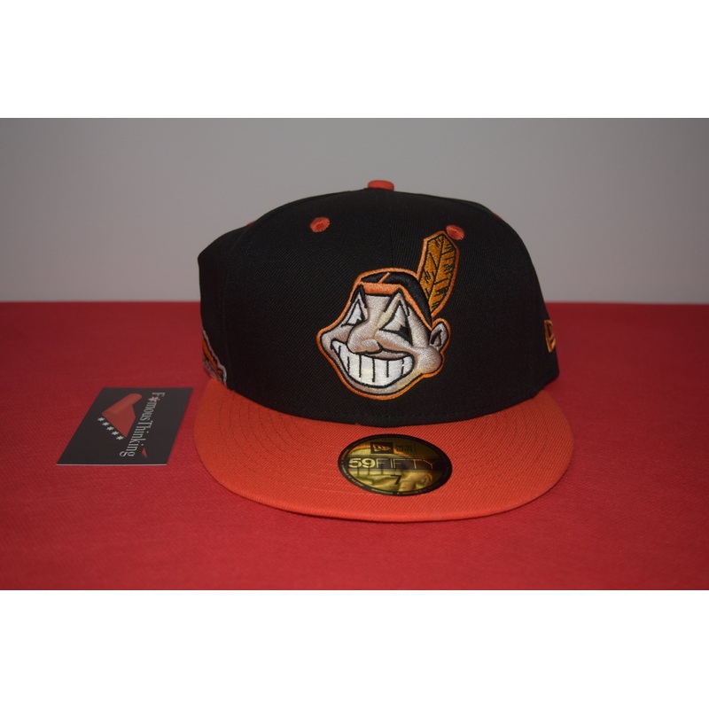 MLB New Era Cleveland Indians Chief Wahoo Black Infrared Feather Fitted 59Fifty