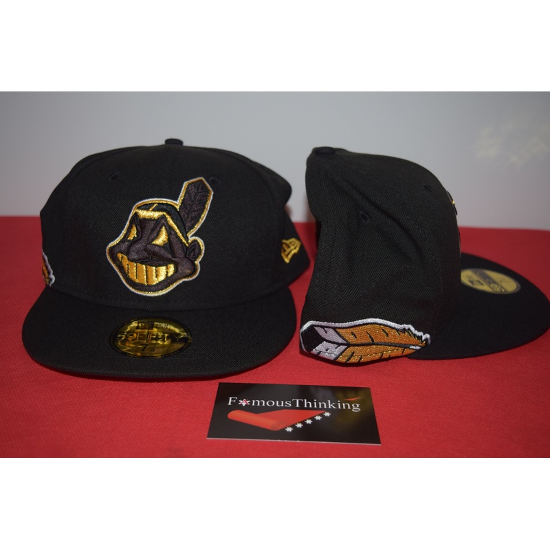 MLB New Era Cleveland Indians Chief Wahoo Golden Wahoo Multi UV Feather Fitted 59Fifty