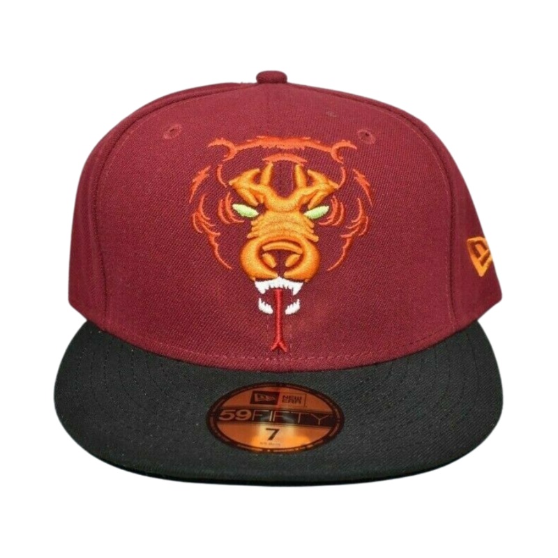 New Era x Mishka Death Adders Bear Burgundy/Orange 59FIFTY Fitted Hat