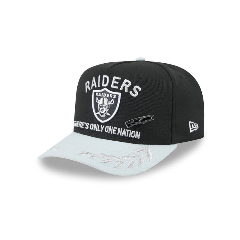 NFL Las Vegas Raiders New Era 2025 Draft 59FIFTY A-Frame Fitted Hat – Black