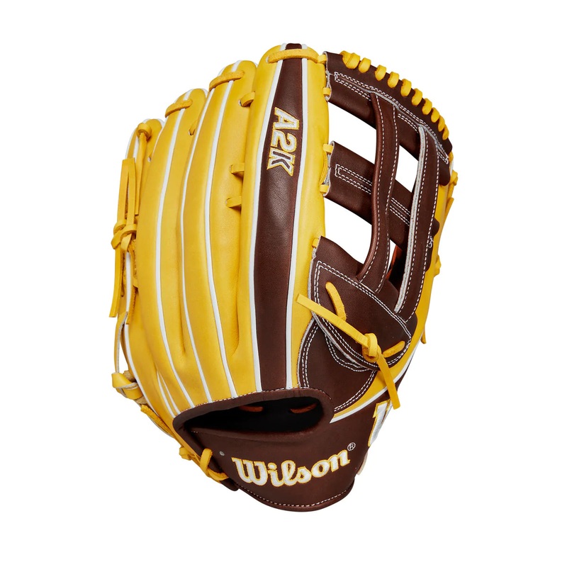 Wilson A2K 12.75″ Juan Soto Game Glove – Yellow / Brown