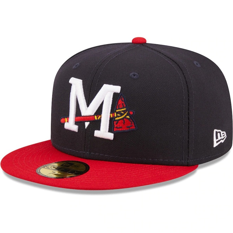 New Era Mississippi Braves Navy Authentic Collection 59FIFTY Fitted Hat