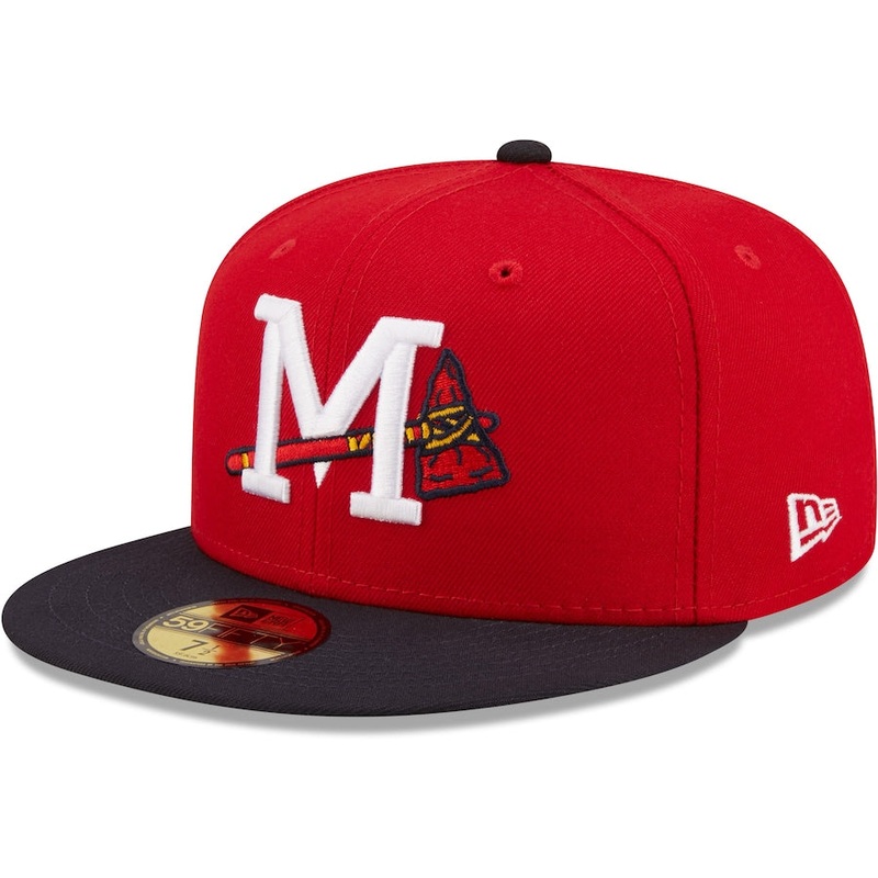 New Era Mississippi Braves Red Authentic Collection 59FIFTY Fitted Hat